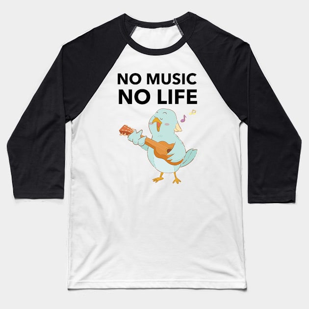 No Music No Life Baseball T-Shirt by Jitesh Kundra